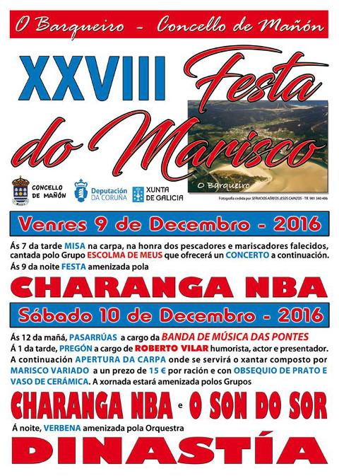 No Barqueiro, en Mañón, celébrase a XXVIII Festa do Marisco os días 9 e 10 de decembro. Roberto Vilar será o pregoeiro do evento. 