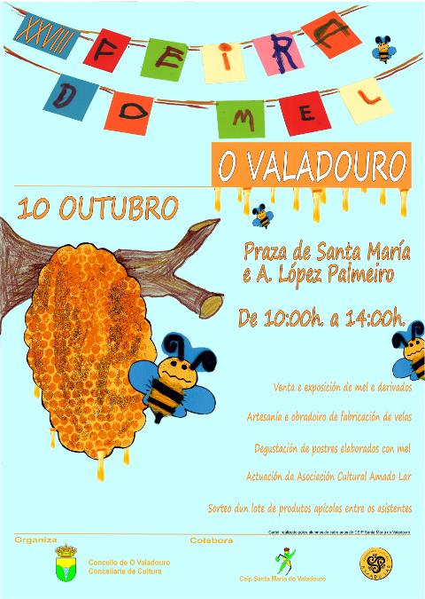 Este sábado, 10 de outubro, celébrase a XXVIII Feira do Mel do Valadouro, que organiza a Concellaría de Cultura. Haberá exposición e degustación. 