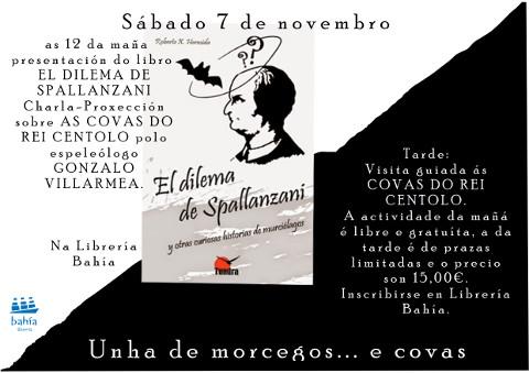 Unha de morcegos... e covas o vindeiro sábado, 7 de novembro, na Librería Bahía en Foz.