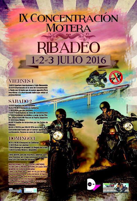 Todo está listo en Ribadeo para la celebración de la IX Concentración Motera, que tendrá lugar del 1 al 3 de julio. Habrá exhibición acrobática y desfile de antorchas. 