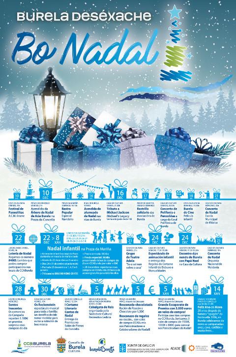 Concello e Asociación de Comerciantes presentaron o cartel e a programación de Nadal que se desenvolverá en Burela ata o 14 de xaneiro. 