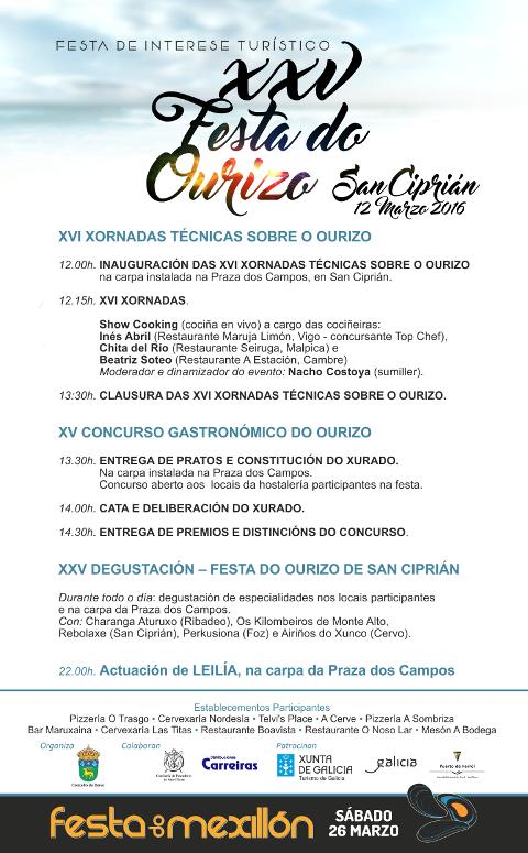 Tres cociñeiras con estrelas Michelín e un sumiller participarán nas xornadas técnicas da 25ª edición da Festa do Ourizo, de San Ciprián, que se celebra este sábado, día 12. 