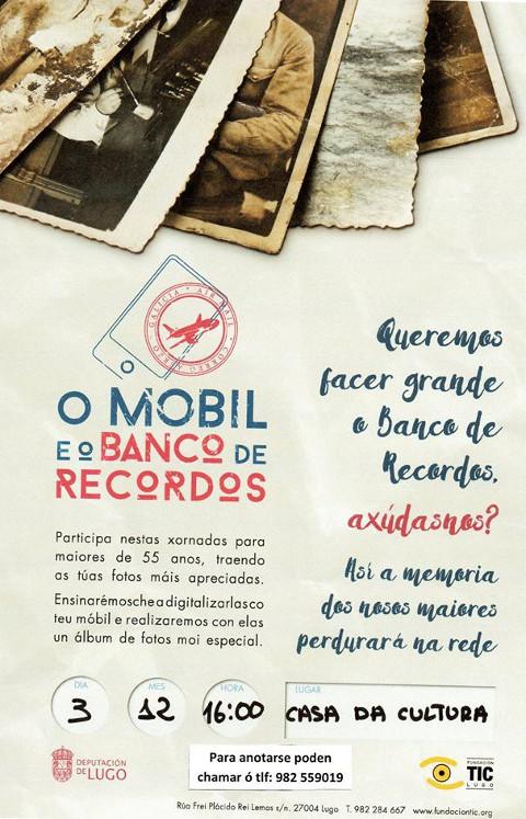 O 3 de decembro chegará a Ourol o obradoiro da Fundación TIC "O móbil e o banco de recordos".