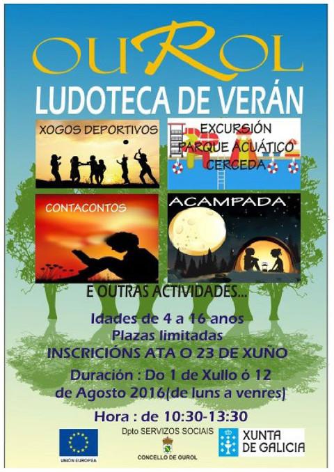 O Concello de Ourol organiza unha ludoteca de verán do 1 de xullo ao 12 de agosto para rapaces con idades comprendidas entre os 4 e os 16 anos. 