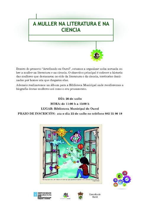 Ourelo organiza para o 26 de xullo un obradoiro sobre a muller na literatura e na ciencia. Será na Biblioteca Municipal de Ourol.