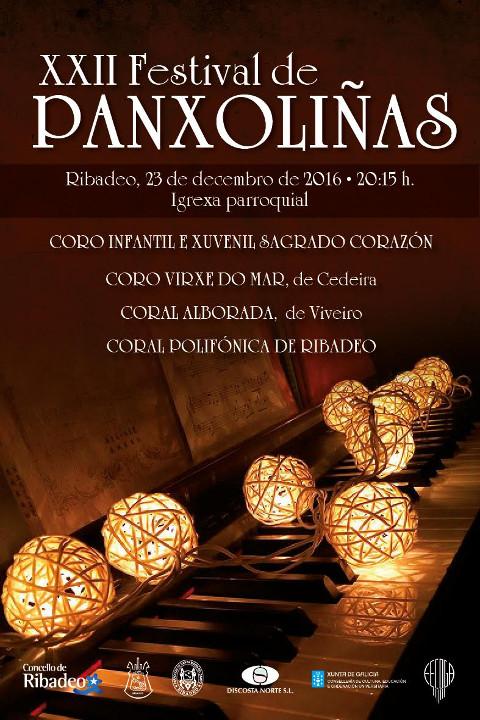 O 23 de decembro terá lugar na Igrexa Parroquial de Ribadeo o XXII Festival de Panxoliñas, que organiza a Coral Polifónica ribadense. 