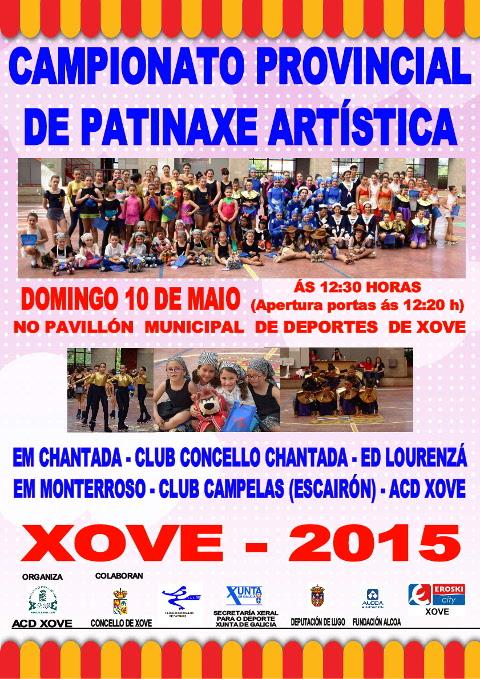 O 10 de maio terá lugar no pavillón municipal de Xove o campionato provincial de patinaxe artística Xove 2015. O evento está organizado por ACD Xove.