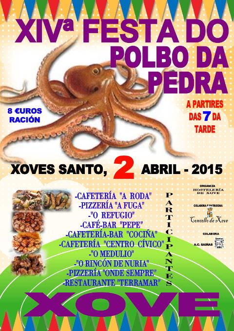 Na XIV Festa do Polbo da Pedra de Xove prepararanse 1.500 quilos deste cefalópodo. O evento será o 2 de abril. 