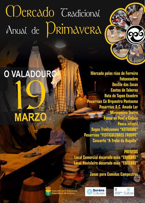 Todo está listo no Valadouro para a celebración o 19 de marzo do tradicional Mercado de Primavera. Haberá música, teatro, tapeo, premios e xogos tradicionais, entre outras actividades. 