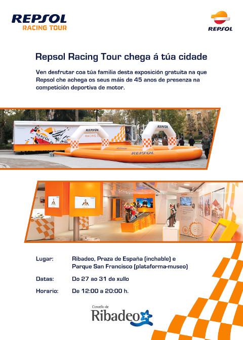 Do 27 ao 31 de xullo estará en Ribadeo a moto de Marc Márquez, dentro da exposición Repsol Racing Tour. Pódese visitar de balde. 