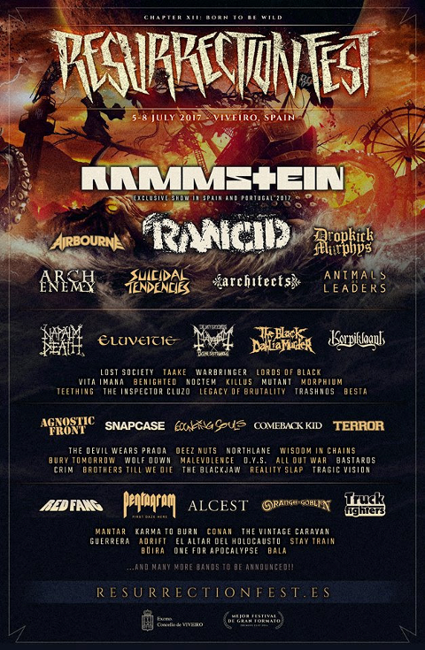 El 13 de diciembre Resurrection Fest pone a la venta las entradas del 7 de julio, día de la actuación de Rammstein en Viveiro. 