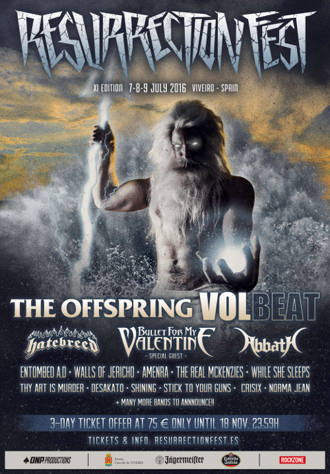 The Offspring, Volbeat, Bullet For My Vallentine y Abbath son algunas de las bandas confirmadas para el Resurrection Fest 2016.