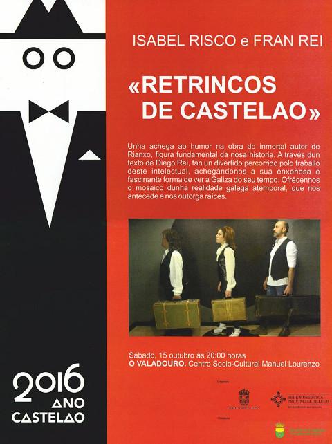 "Retrincos de Castelao", con Isabel Risco e Fran Rei recala o 15 de outubro en O Valadouro. 