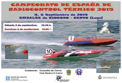 O embalse de Riocobo, en Cervo, acollerá o Campionato de España de Motonáutica por Radiocontrol Térmico os días 5 e 6 de setembro. 