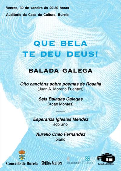 A Casa da Cultura de Burela acollerá un acto de homenaxe a Rosalía de Castro, este venres, 30 de xaneiro.