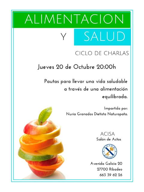 Acisa Ribadeo organiza una charla sobre alimentación y salud. Será el 20 de octubre y la pronunciará la dietista naturópata Nuria Granados. 