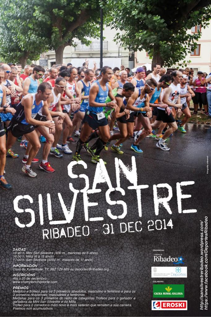 Aberta a inscrición para participar na carreira San Silvestre Ribadeo 2014. O 31 de decembro a proba absoluta dará comezo ás cinco da tarde. A proba está organizada polo Concello e pola Deputación Provincial de Lugo.