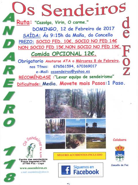 Os Sendeiros de Foz organizan unha ruta por Asturias. Será o 21 de xaneiro e discorrerá dende Santa María del Mar ata Ranón. A inscrición está aberta.
