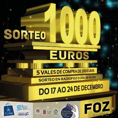 Acia/CCA de Foz sorteará 1.000 euros en vales de compra en su campaña de Navidad. Será el 28 de diciembre a las doce del mediodía.