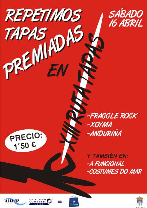 Las tapas ganadoras de la XIII Ruta das Tapas, que se celebró en Foz en marzo, podrán degustarse se nuevo este sábado, 16 de abril. 