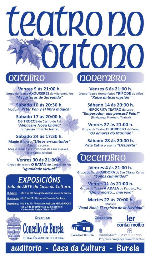 Arrinca este venres, 9 de outubro, a programación teatral de outono do Concello de Burela. 