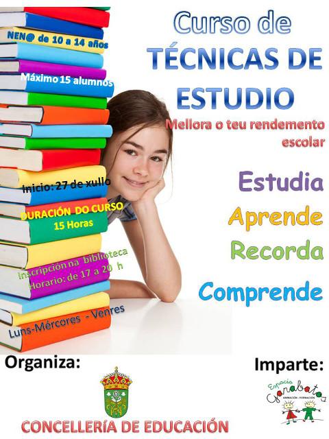 O Concello de Lourenzá organiza un curso de técnicas de estudo para nen@s de 10 a 14 anos. Dará comezo o 27 de xullo.
