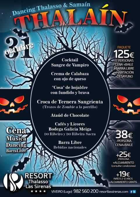 Ni Halloween ni Samaín, el Resort Las Sirenas de Viveiro celebrará su peculiar fiesta de "Thalaín" el próximo 31 de octubre. Habrá cena-baile e interesantes ofertas de alojamiento. 