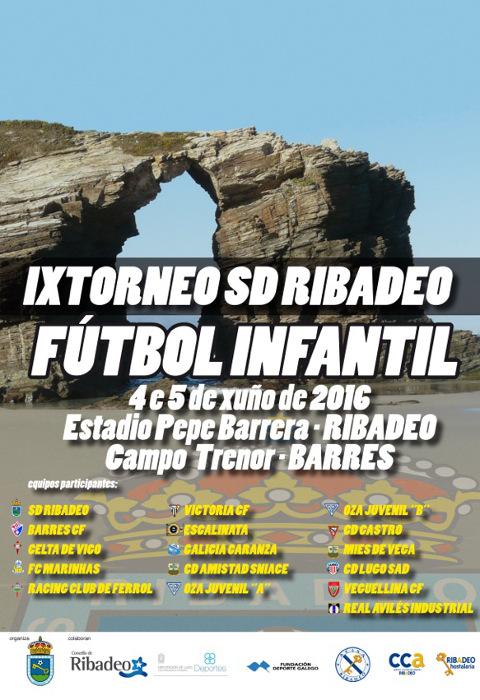 O IX Torneo SD Ribadeo de Fútbol Infantil reunirá na localidade a 16 equipos os días 4 e 5 de xuño. 