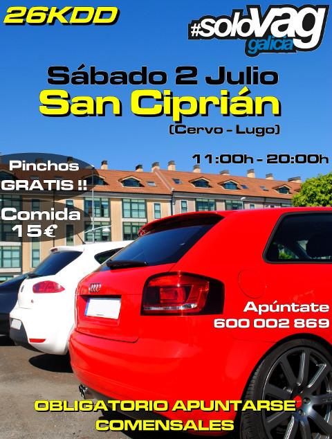 San Ciprián acollerá unha concentración de vehículos Volkswagen, Seat, Audi e Skoda. Será este sábado, 2 de xullo. 