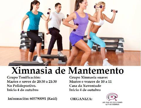 A asociación Salto do Coro organiza actividades de ximnasia de mantemento en Mondoñedo a partir do 4 de outubro. 