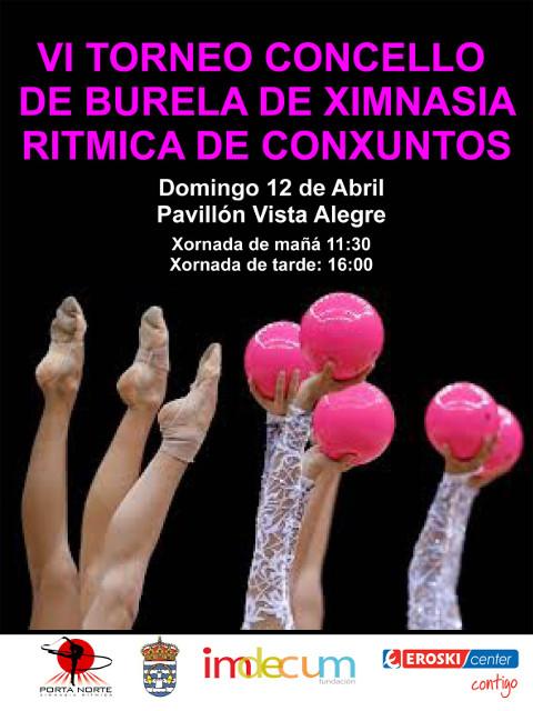 Trescentas ximnastas de toda Galicia participarán o 12 de abril no VI Torneo de Ximnasia Rítmica de Conxuntos Concello de Burela.