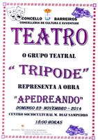 O grupo de teatro Trípode representará este domingo en Barreiros a obra Apedreando. Farao a partir das seis da tarde no Centro Sociocultural Manuel Díaz Sampedro.