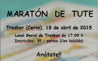 Maratón de tute no Local Social de Trasbar, en Cervo, o 18 de abril con importantes premios en metálico para as parellas gañadoras. 